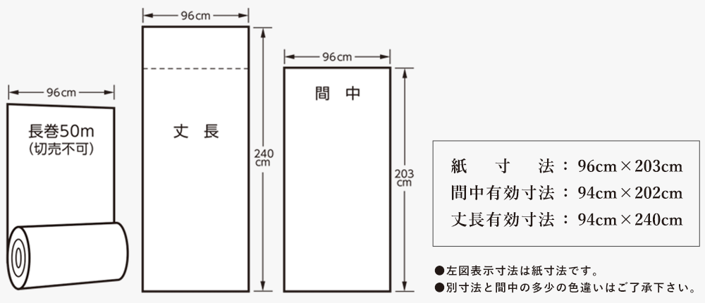 襖紙見本帳「しずか」第六集 総模様製品の仕様